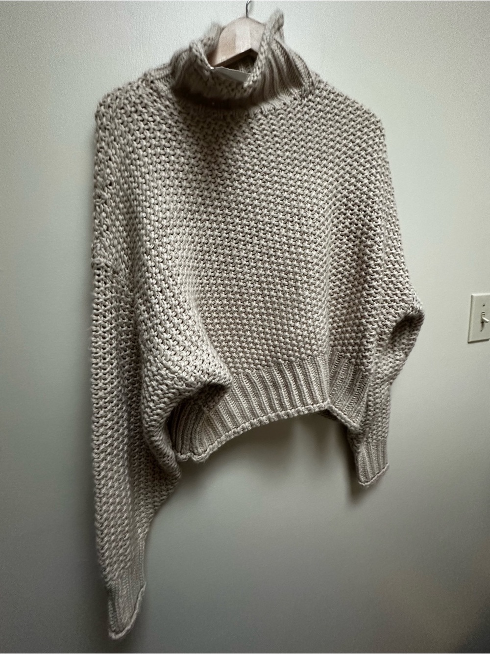 H&M Cream Cable-Knit Crewneck Sweater